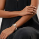 bracelet chaine double anneaux fermoir nacre blanche "Unchain" - Ori Tao