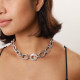 double ring necklace with mother of pearl lock "Unchain" - Ori Tao