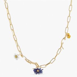 Fine chain bracelet and multi-colored flowers - Les Néréides