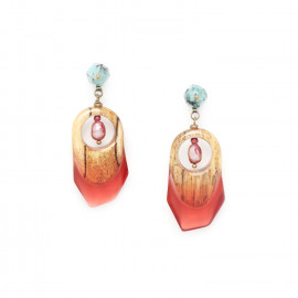 boucles d'oreilles tamarinier top zoïsite "Sweet amber" - Nature Bijoux