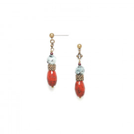 earrings jasper and zoisite "Sweet amber" - 