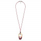 long necklace tamarind pendant and zoisite "Sweet amber" - 