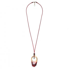 collier long pendentif tamarinier et zoisïte "Sweet amber" - Nature Bijoux