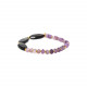 3 horn beads stretch bracelet "Purple rain" - Nature Bijoux