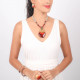 grand collier pendentif tamarinier zoisïte perles de culture et jaspe "Sweet amber" - Nature Bijoux