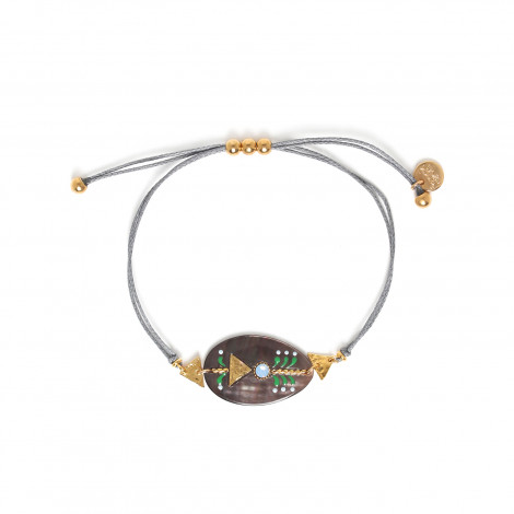 bracelet macramé Nacre émaillée "Calypso"