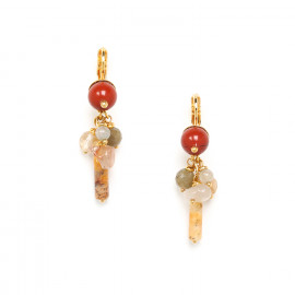 boucles d'oreilles top perle de jaspe rouge "Canyon" - Nature Bijoux