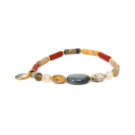 bracelet extensible tubes pierres assorties "Canyon" - Nature Bijoux