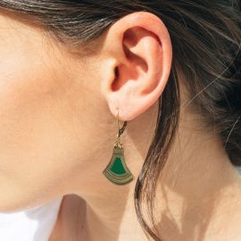 Hook earrings Massaï Emerald - Amélie Blaise