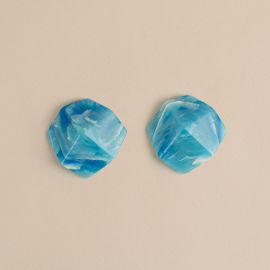 Sculpture studs in French Coast Blue - 