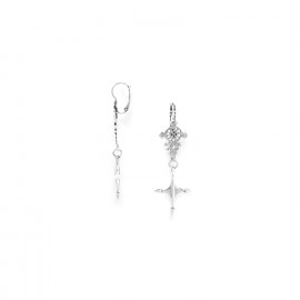 french hook earrings 2 silver plated element "Chellah" - Ori Tao