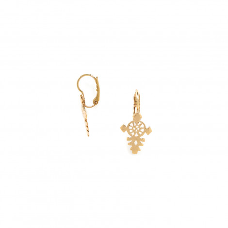 small golden french hook earrings "Urban tribe"