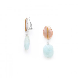 aquamarine clip earrings "Barbade" - Nature Bijoux