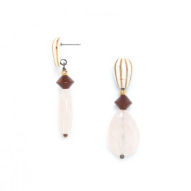 rose quartz drop earrings "Choco rose" - Nature Bijoux