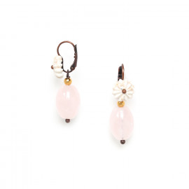 rose quartz olive earrings "Choco rose" - Nature Bijoux