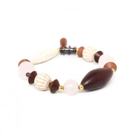 petit bracelet extensible "Choco rose" - Nature Bijoux