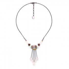 5 dangle necklace "Choco rose" - Nature Bijoux