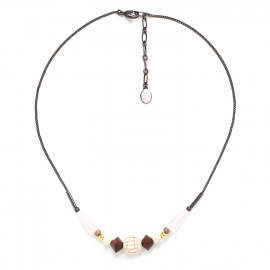 small necklace "Choco rose" - Nature Bijoux