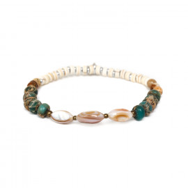 bracelet extensible heishi d'howlite "Fleurs du desert" - Nature Bijoux