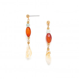 citrine, agate & amazonite earrings "Mandarine" - Nature Bijoux