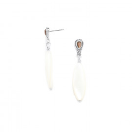 mother of pearl earrings with metal top "Panama" - Nature Bijoux