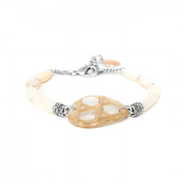 mother of pearl & braided fibers bracelet "Panama" - 