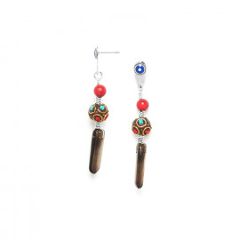 silver eye top earrings "Raksha" - Nature Bijoux