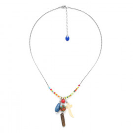 multi dangle silver necklace "Raksha" - Nature Bijoux