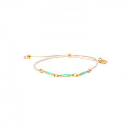 bracelet ajustable chaine émaillée et cordon (turquoise) "Judy" - Franck Herval