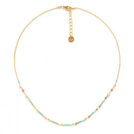 enameled chain necklace (turquoise) "Judy" - Franck Herval