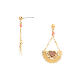 swing post earrings with crystalized heart "Lovely" - Franck Herval