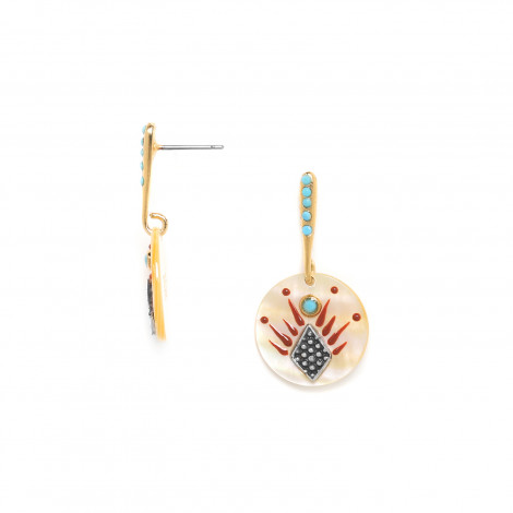 boucles d'oreilles top strass turquoise "Serena"