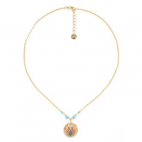 necklace with goldlip medallion "Serena"