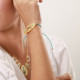 bracelet nacre ovale cordon turquoise "Serena" - 
