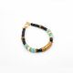 Bracelet HEISHI,Onyx noir, amazonite, nacre FLORA - L'atelier des Dames