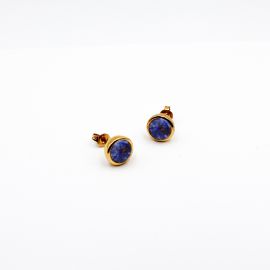 Boucles d'oreilles puces lapis lazuli PALOMA - L'atelier des Dames
