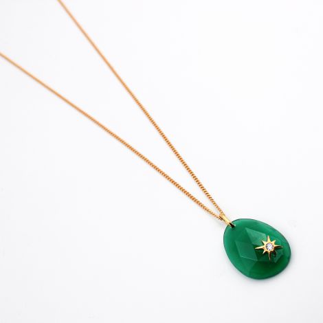 STELLA green onyx star stone necklace