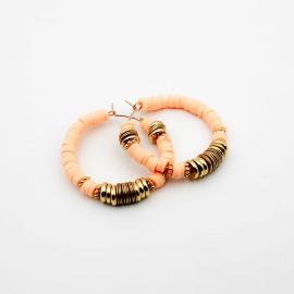 VANESSA apricot rubber hoop earrings - L'atelier des Dames