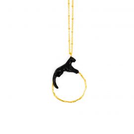 Black Panther on a ring necklace - Nach
