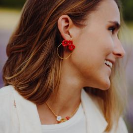 Poppies circle earrings - Nach