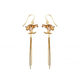 Chinese New Year Tiger fringe earrings - 