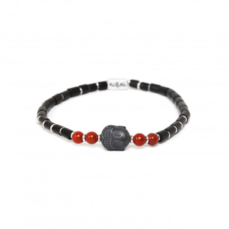 bracelet jaspe rouge "Bouddha"