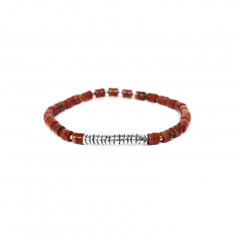 bracelet jaspe rouge "Puka"