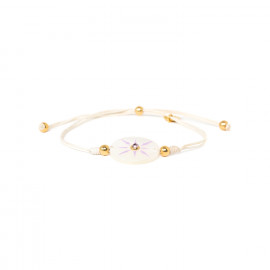 LUZ ecru cord bracelet with mother of pearl disc "Les complices" - 