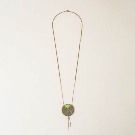 Long apple green necklace KIMONO - Amélie Blaise