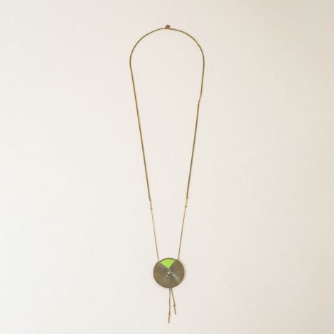 Long apple green necklace KIMONO