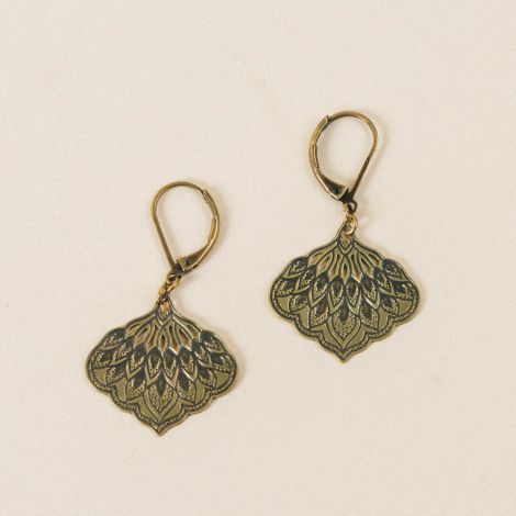 DIGITALE bronze metal hook earrings
