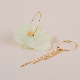 Calypso asymmetrical flower hoop earrings - Rosekafé