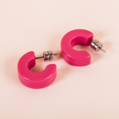 Muse Hoops in neon pink