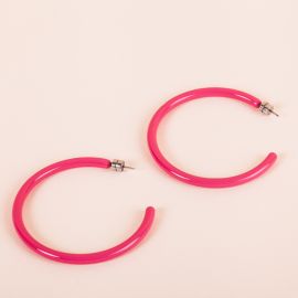 Large hoops in neon pink - 